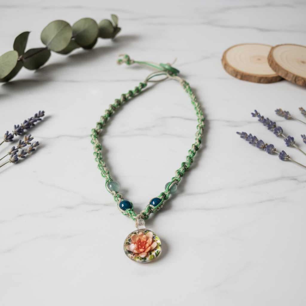 handmade hemp necklace 