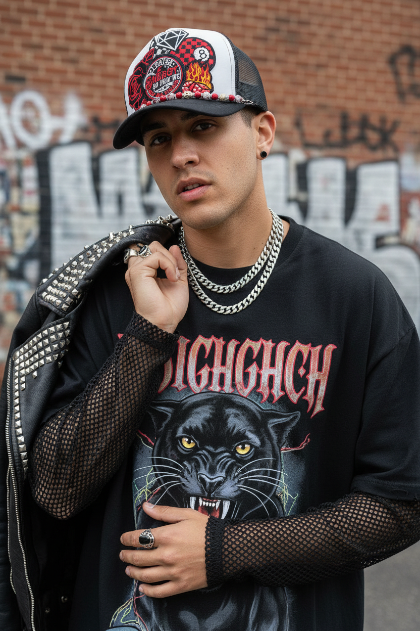 I Match Energy So How We Gon Act Today Trucker Hat | Handmade Patchwork Snapback Hat with Hat Chain