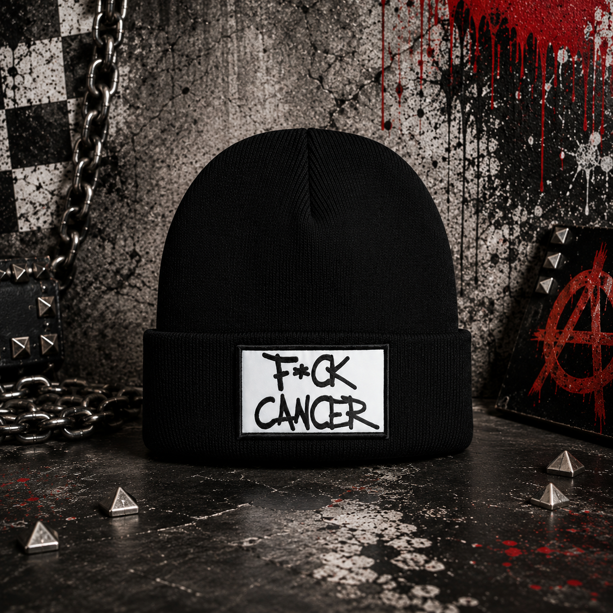 F*ck Cancer Knit Beanie, Cancer Awareness Survivor Support Hat