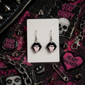 Goth Tongue Out Earrings: Handmade Polymer Clay, Edgy Jewelry