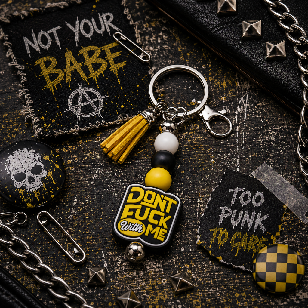 Don't F*ck With Me Beaded Keychain | Funny Sassy Keychain | Handmade Statement Bag Charm | Bold Gift for Badasses