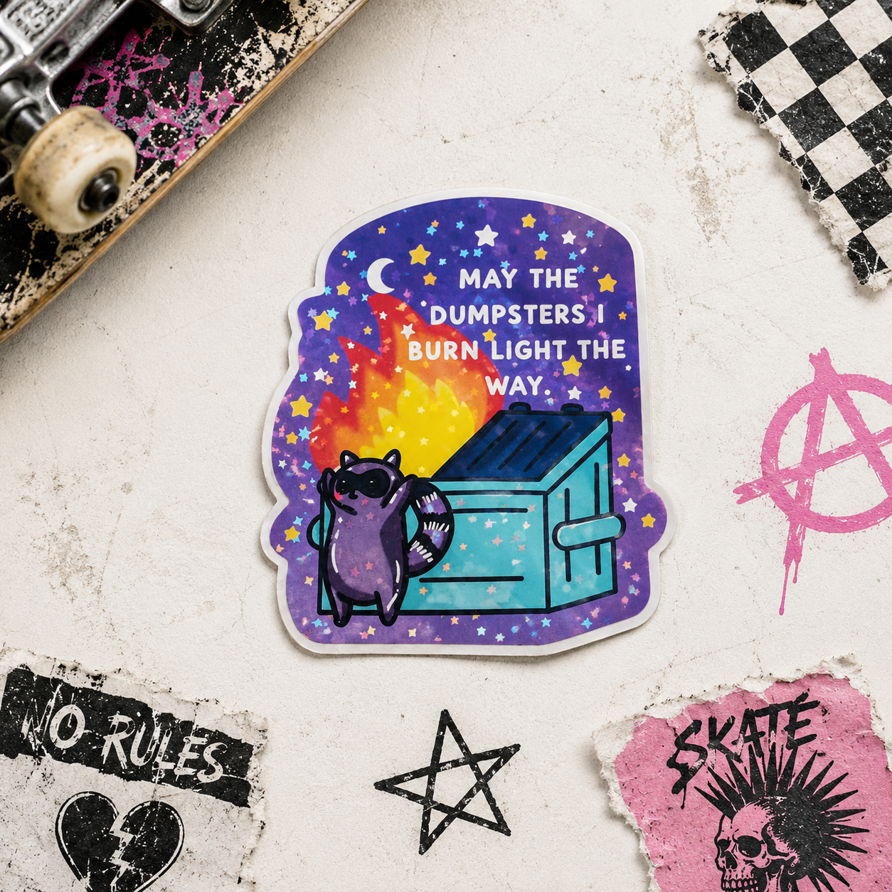 May the Dumpsters I Burn Light the Way Vinyl Sticker
Funny Grunge Waterproof Sticker | Chaos Aesthetic Laptop Decal | Purple Blue Vinyl Sticker | Water Bottle Sticker | Dark Humor Gift