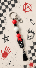 Coffin Cutie Beaded Keychain | Gothic Halloween Keychain | Spooky Cute Bag Charm | Witchy Gift for Her | Creepy Cute Accessory