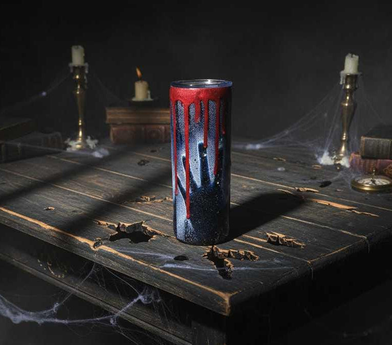 Bloody Jason Epoxy Drip Tumbler – Horror Movie Slasher Cup | Friday the 13th Inspired Drinkware