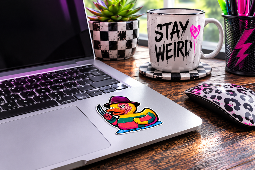 Horror Rubber Ducky Vinyl Sticker | Waterproof Creepy Cute Halloween Decal