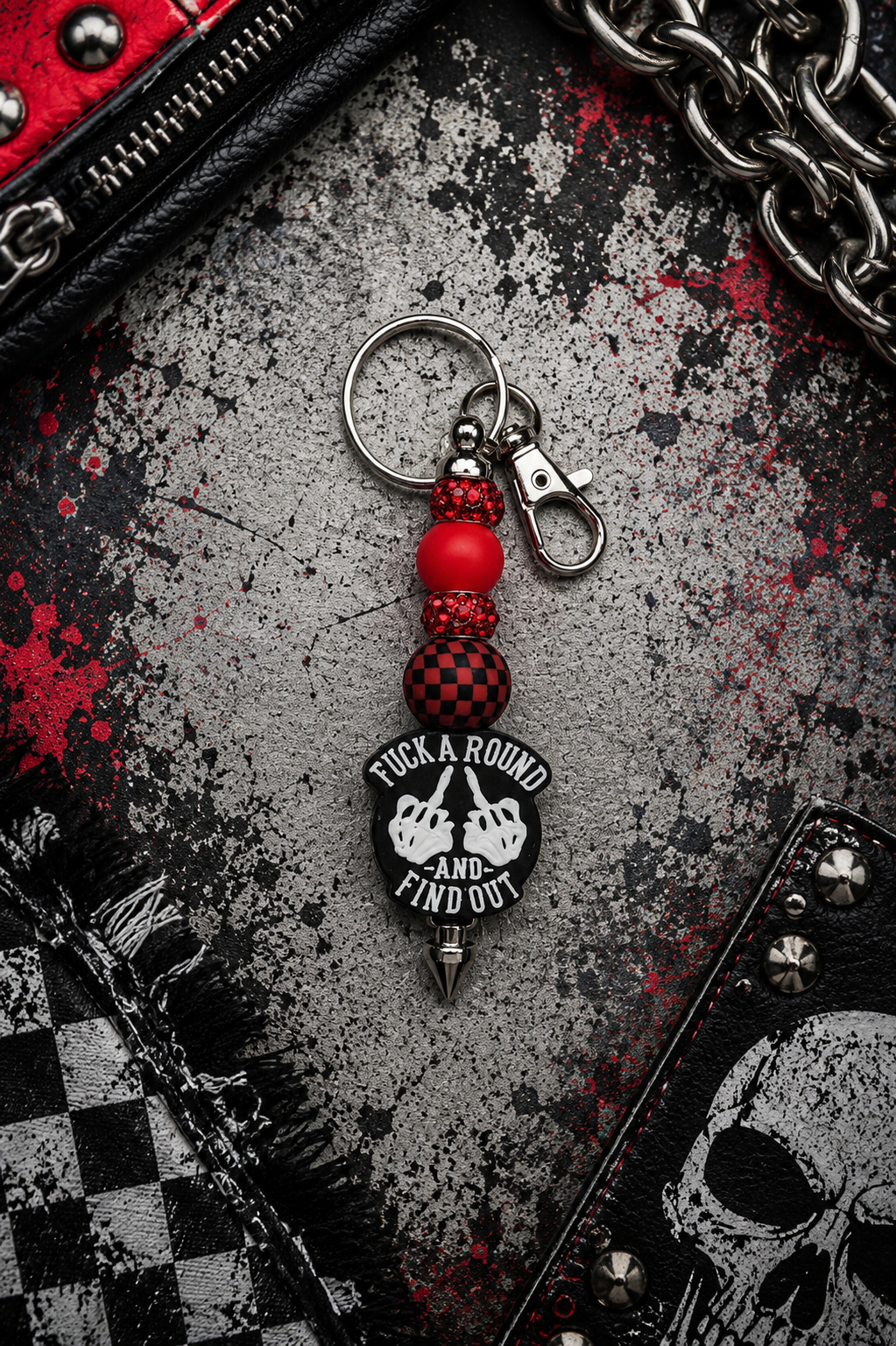 F*ck Around and Find Out Handmade Beaded Keychain | Funny Sarcastic Keychain | Bold Statement Gift