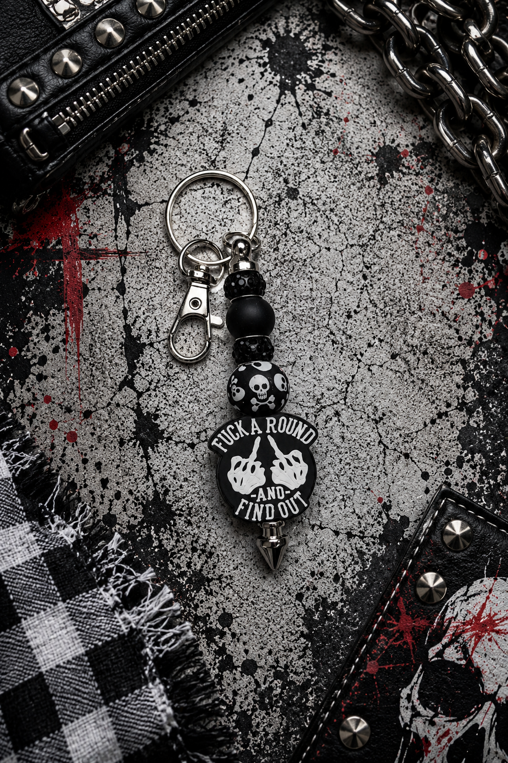 F*ck Around and Find Out Handmade Beaded Keychain | Funny Sarcastic Keychain | Bold Statement Gift