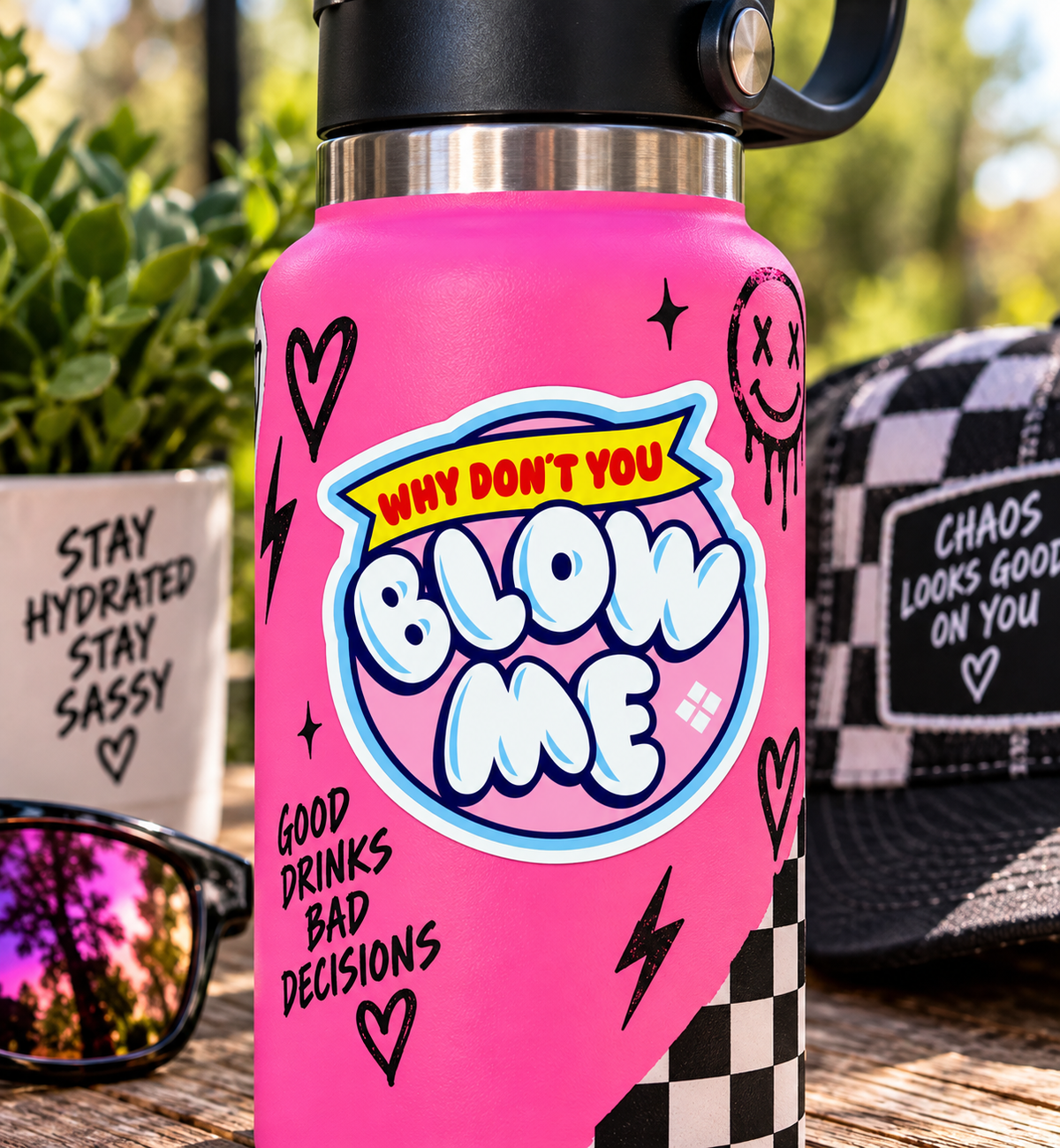Why Don't You Blow Me Funny Vinyl Sticker | Sassy Waterproof Laptop, Water Bottle & Car Decal | Adult Humor Gift