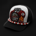 I Match Energy So How We Gon Act Today Trucker Hat | Handmade Patchwork Snapback Hat with Hat Chain