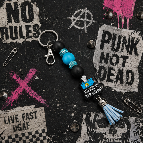 Allergic to Your Bullshit Beaded Keychain | Funny Kleenex Box Charm | Sassy Gift for Best Friend | Sarcastic Purse Charm | Handmade Keychain