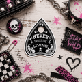 Never Trust the Living Vinyl Sticker | Spooky Goth Decal
