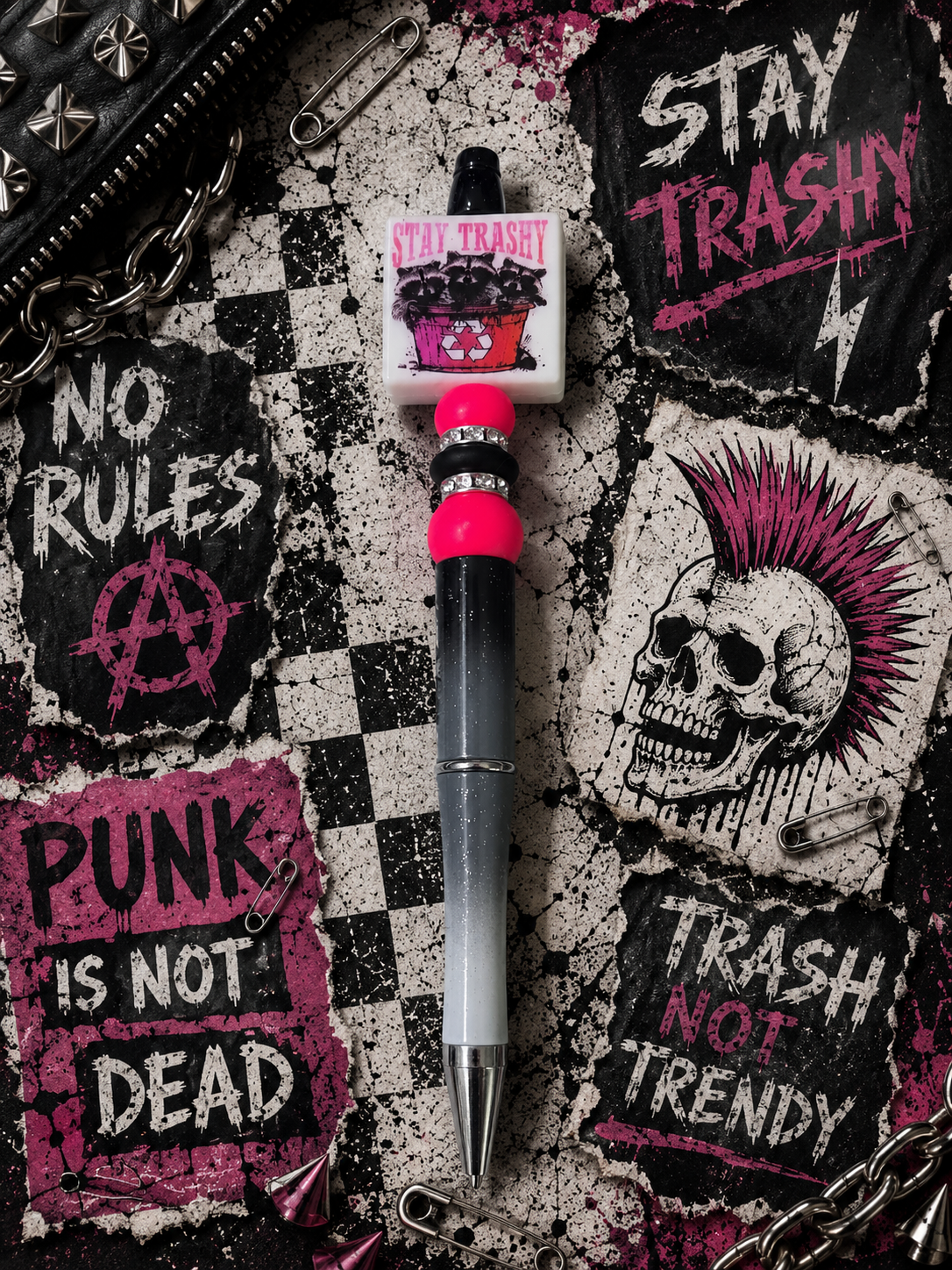 Funny Handmade Beaded Pens | Sarcastic Refillable Pens | Coworker Gift | Office Desk Accessory | Cute but Feral | Eww People | Stay Trashy | Cereal Killer