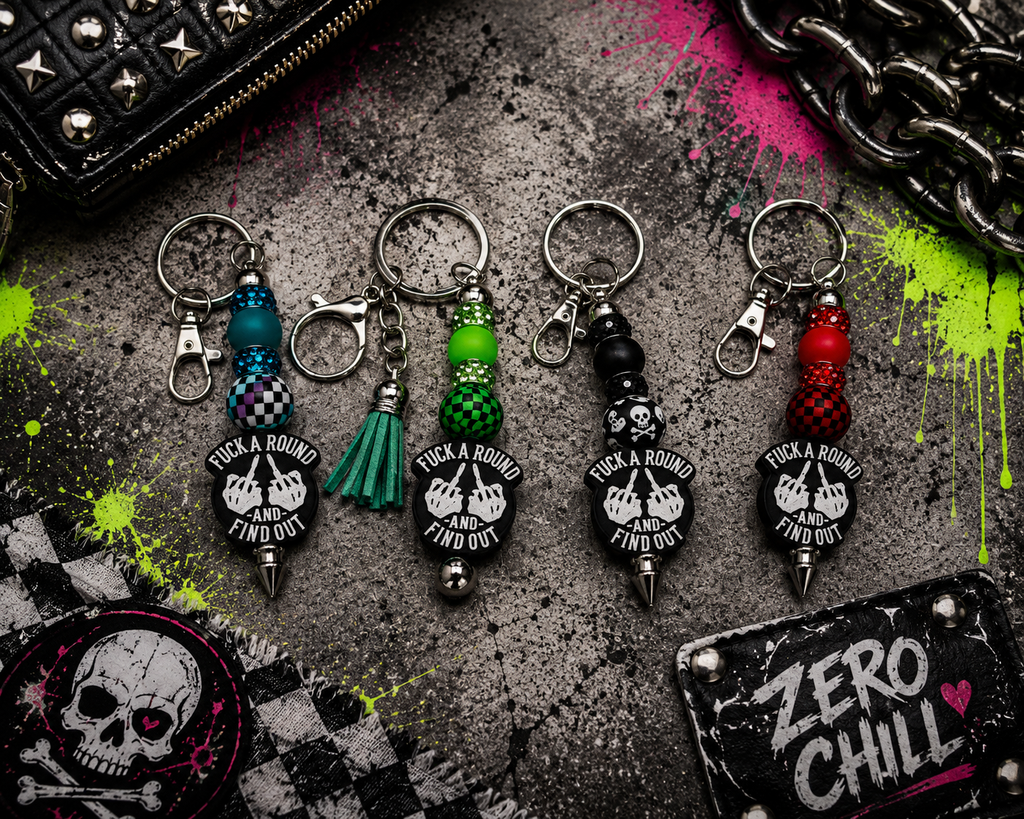 F*ck Around and Find Out Handmade Beaded Keychain | Funny Sarcastic Keychain | Bold Statement Gift