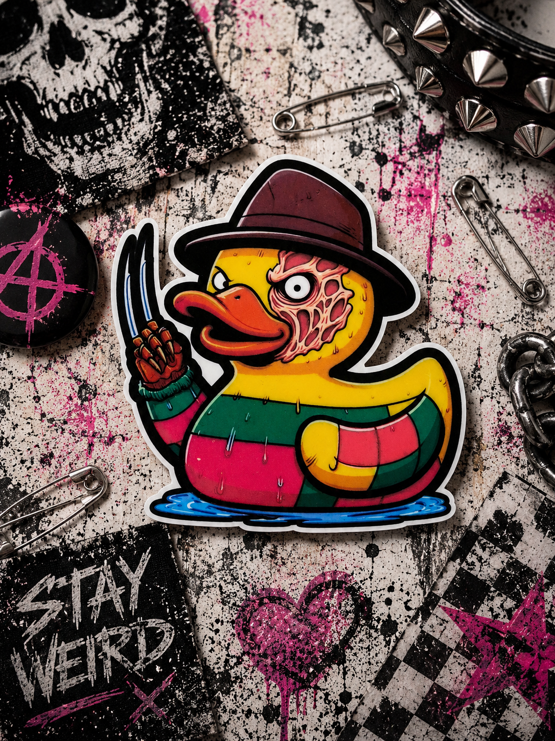 Horror Rubber Ducky Vinyl Sticker | Waterproof Creepy Cute Halloween Decal