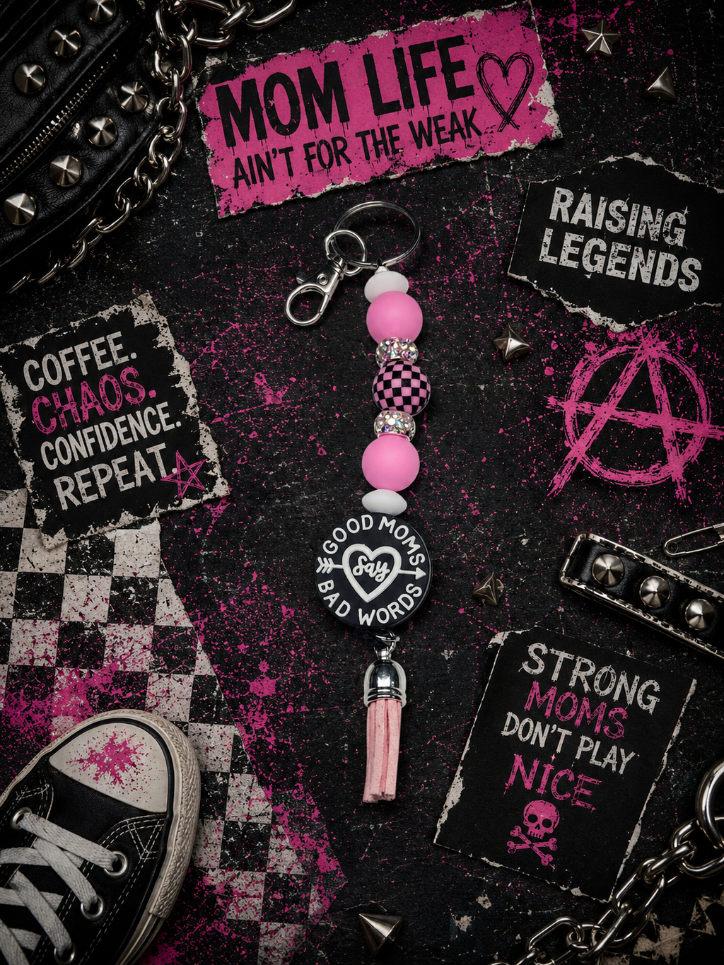 Sassy Beaded Mom Keychain | Funny Mom Gift | Handmade Mom Accessory | Mother's Day Gift | Purse Charm