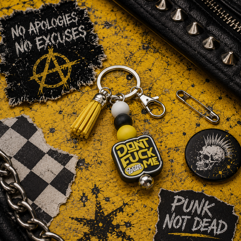 Don't F*ck With Me Beaded Keychain | Funny Sassy Keychain | Handmade Statement Bag Charm | Bold Gift for Badasses