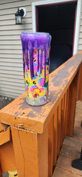 Neon Spooky Tumbler 20oz – Purple Drip Epoxy Cup, Glow Halloween Drinkware, Gothic Cute Coffee Cup, Stainless Steel