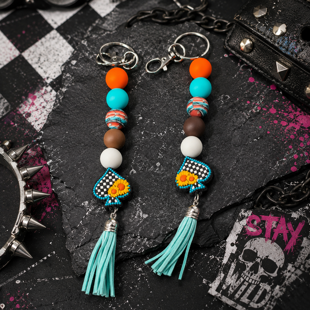 Beaded Sunflower Keychain With Attitude And Boundaries