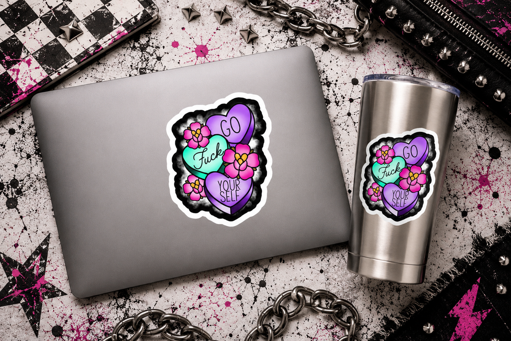 Go Fuck Yourself Vinyl Sticker - Sarcastic Laptop Decal 2 pack