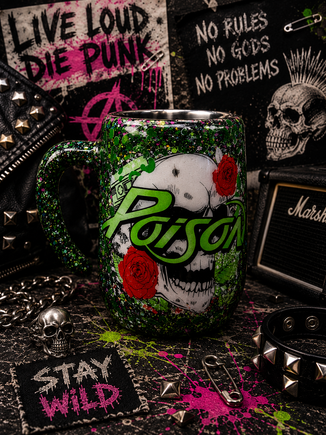 Rock Band Inspired 20oz Epoxy Tumbler | Music Lover Gift | Handmade Stainless Steel Coffee Cup | Rock & Roll Drinkware