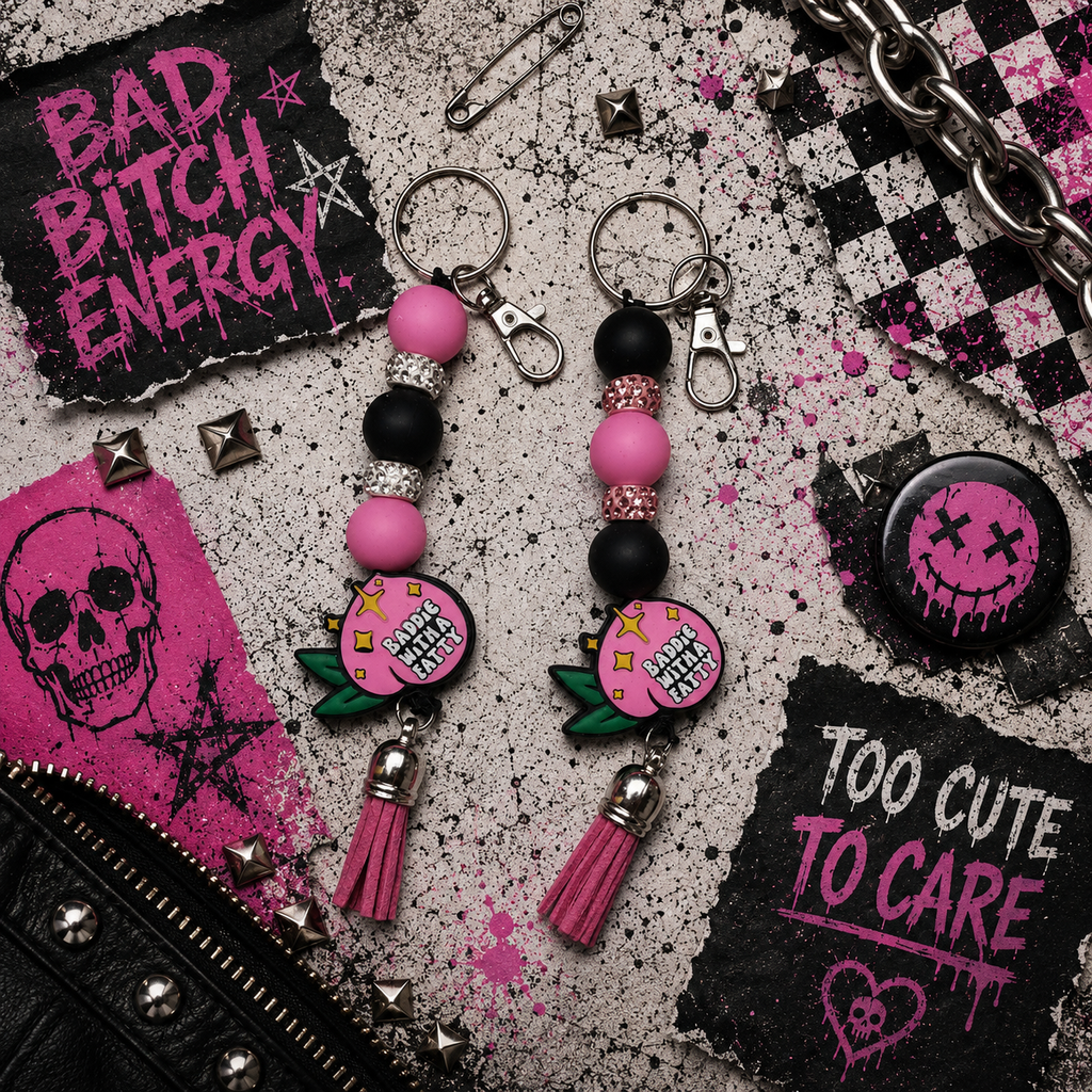 Baddie With A Fatty Peach Keychain