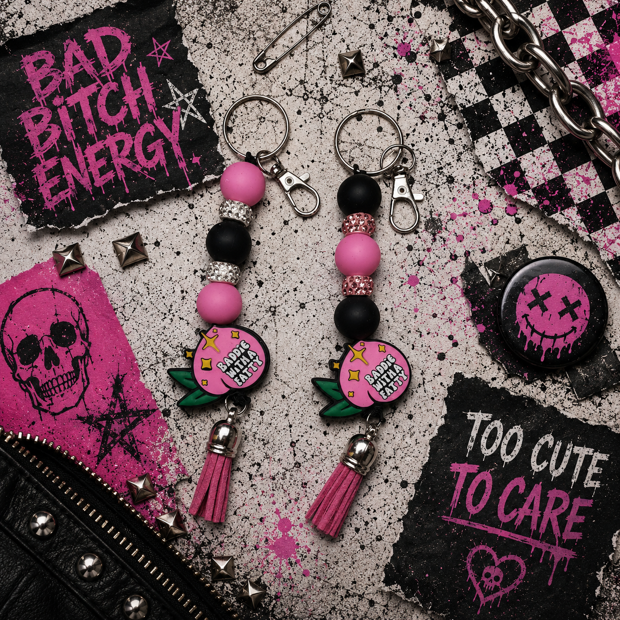 Baddie With A Fatty Peach Keychain