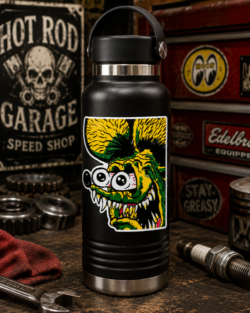 Burnout Ready Hot Rod Monster Vinyl Sticker for Garage Laughs