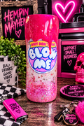 Funny Bubble Gum Wrapper Tumbler: Hot Pink Glitter Drip Epoxy Cup