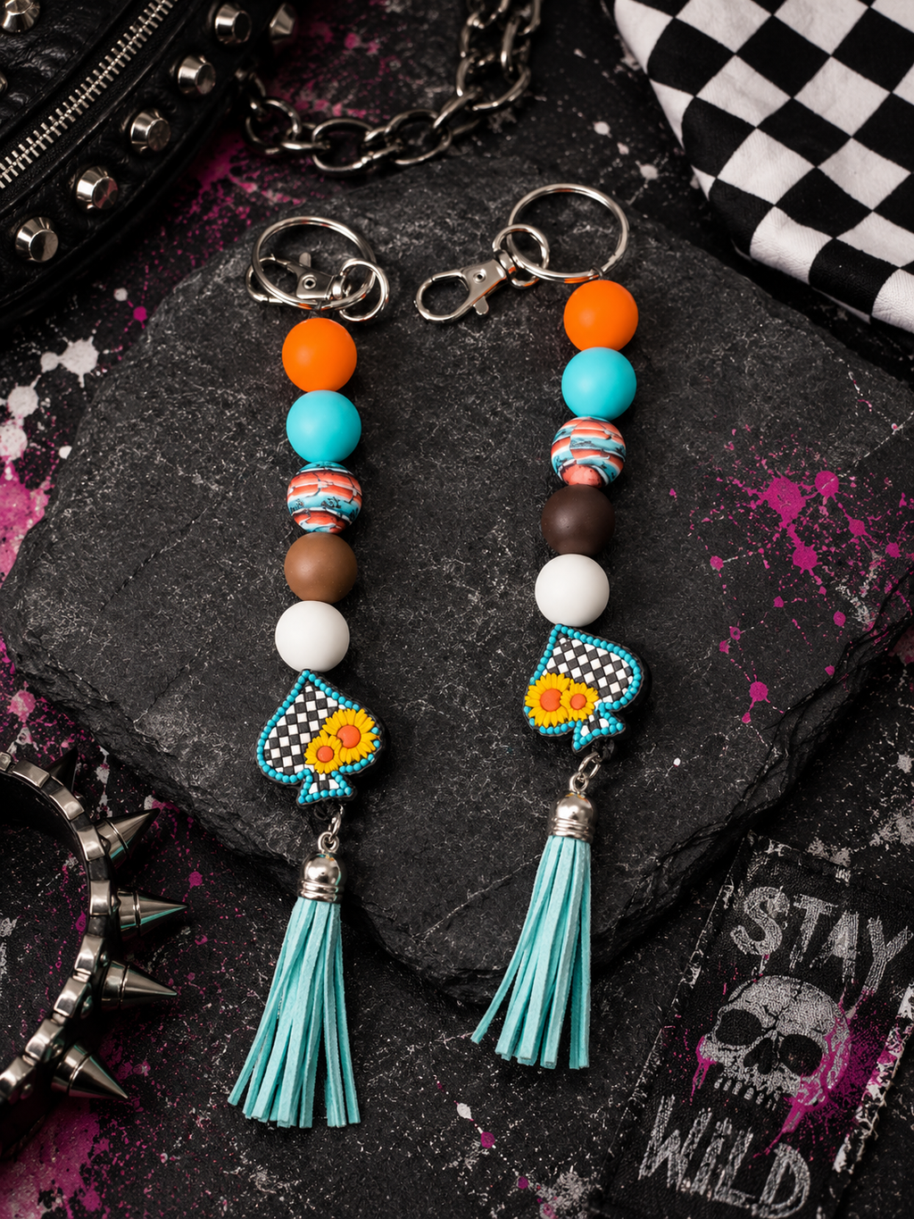 Beaded Sunflower Keychain With Attitude And Boundaries