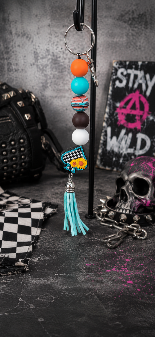 Beaded Sunflower Keychain With Attitude And Boundaries
