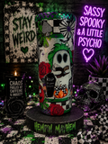 20oz Cute Ghost Epoxy Tumbler | Silver Glitter Halloween Tumbler | Spooky Cute Stainless Steel Cup | Ghost Lover Gift