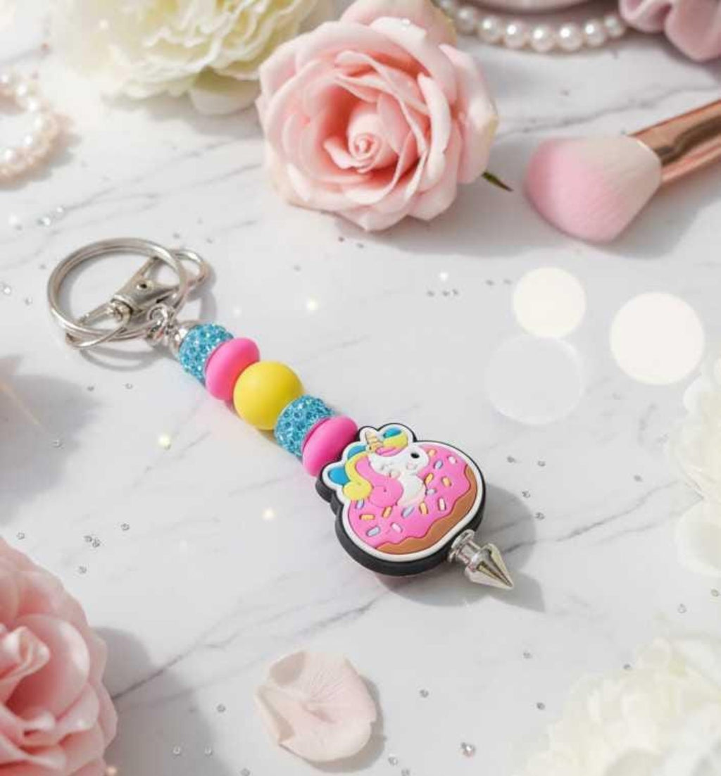 Kawaii Donut Unicorn Keychain | Handmade Rainbow Dessert Charm | Cute Unicorn Gift | Sweet Treat Backpack Accessory