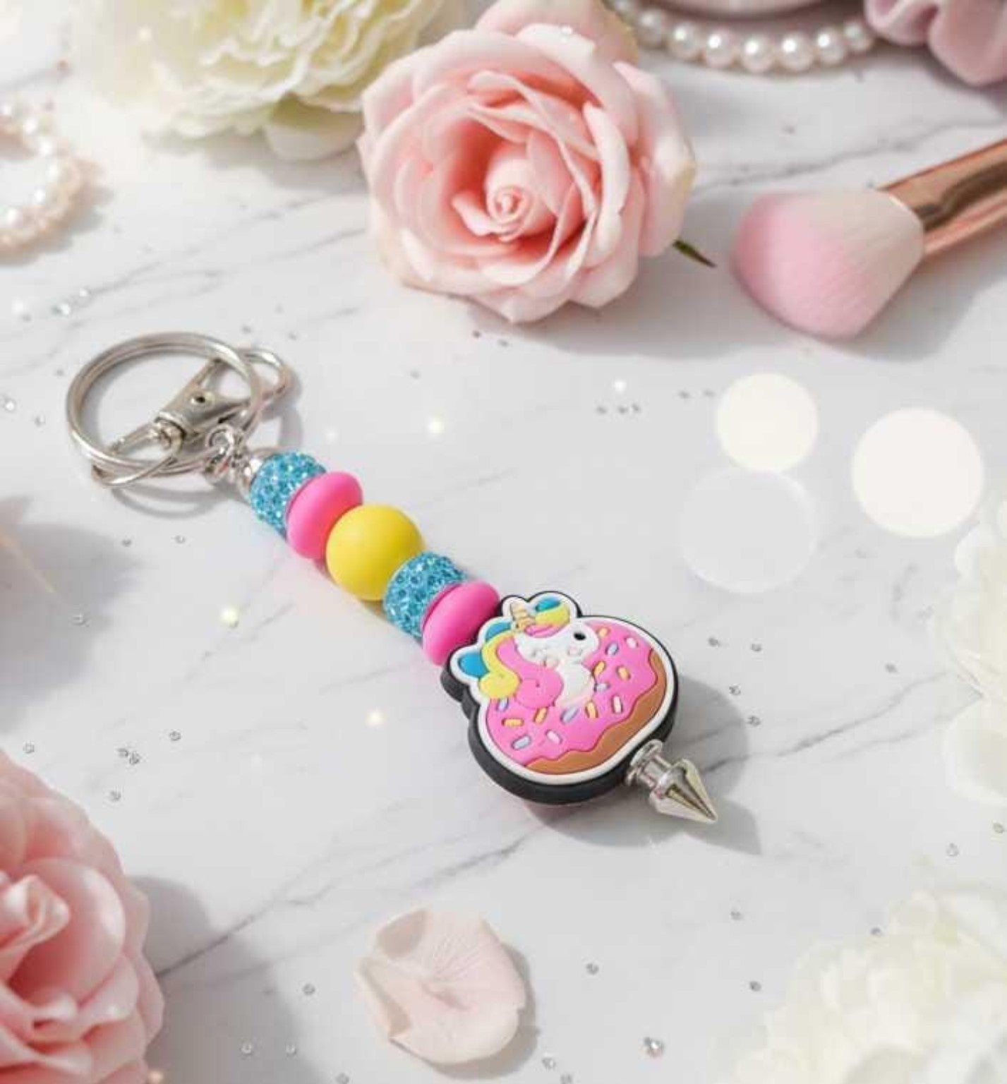 Kawaii Donut Unicorn Keychain | Handmade Rainbow Dessert Charm | Cute Unicorn Gift | Sweet Treat Backpack Accessory