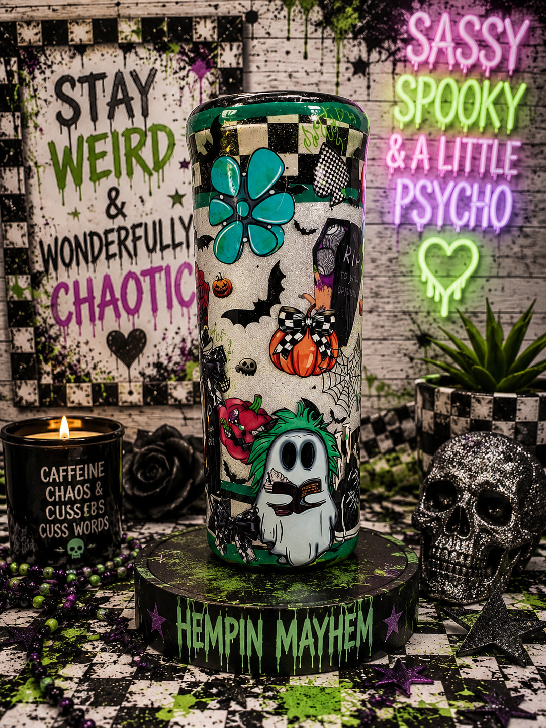 20oz Cute Ghost Epoxy Tumbler | Silver Glitter Halloween Tumbler | Spooky Cute Stainless Steel Cup | Ghost Lover Gift