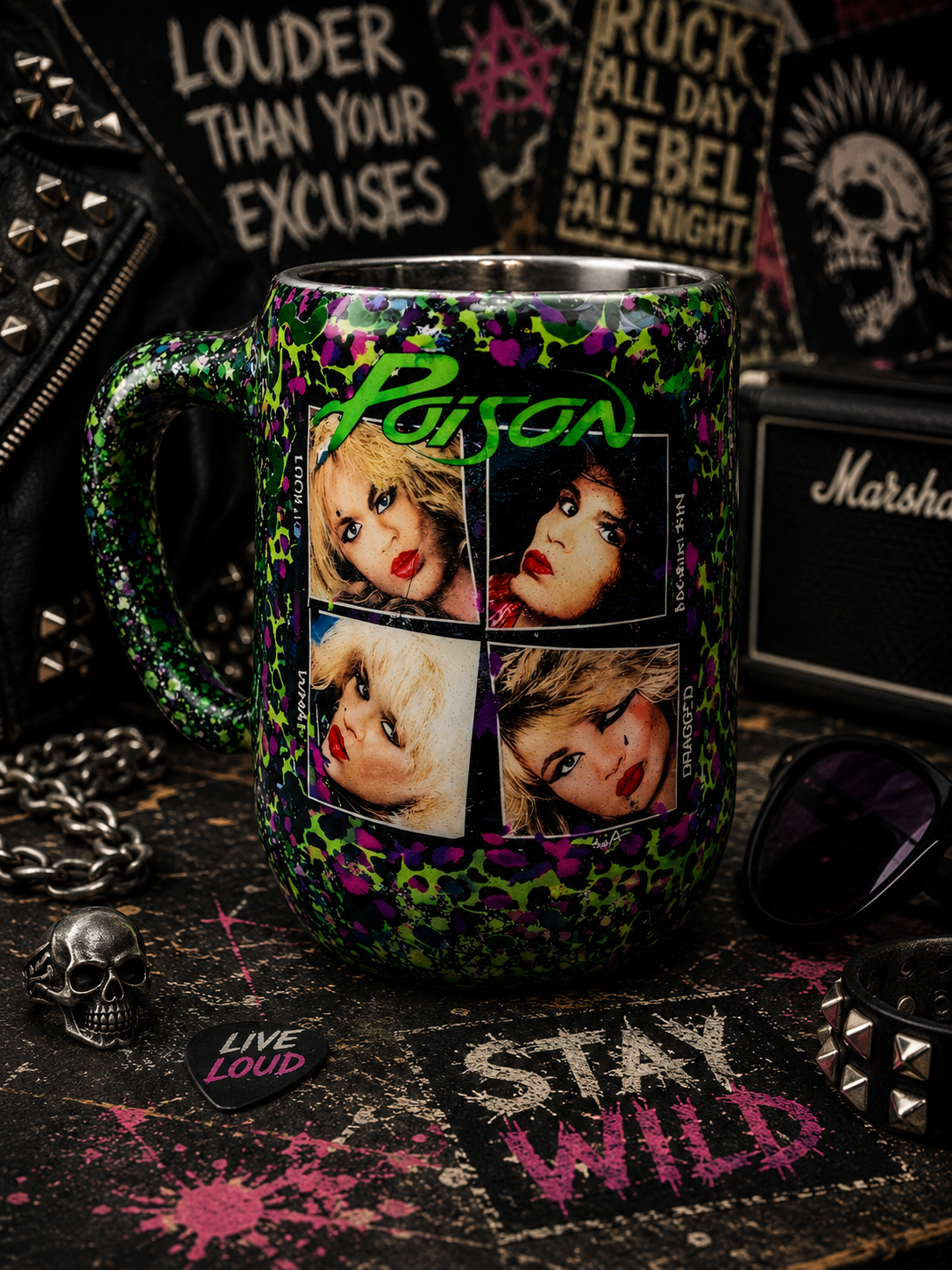 Rock Band Inspired 20oz Epoxy Tumbler | Music Lover Gift | Handmade Stainless Steel Coffee Cup | Rock & Roll Drinkware