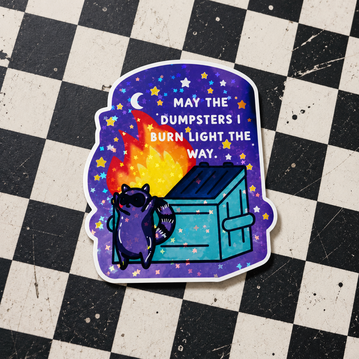 May the Dumpsters I Burn Light the Way Vinyl Sticker
Funny Grunge Waterproof Sticker | Chaos Aesthetic Laptop Decal | Purple Blue Vinyl Sticker | Water Bottle Sticker | Dark Humor Gift
