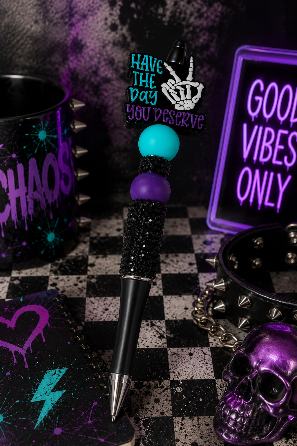 Have the Day You Deserve Beaded Pen | Funny Refillable Bling Pen | Handmade Sassy Coworker Gift | Desk & Planner Accessory | Hempin Mayhem
