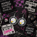 Daily Sh*tstorm Survivor Club Earrings | Funny Cloud & Lightning Acrylic Dangle Earrings | Burnout Queen Gift | Rainbow Statement Earrings