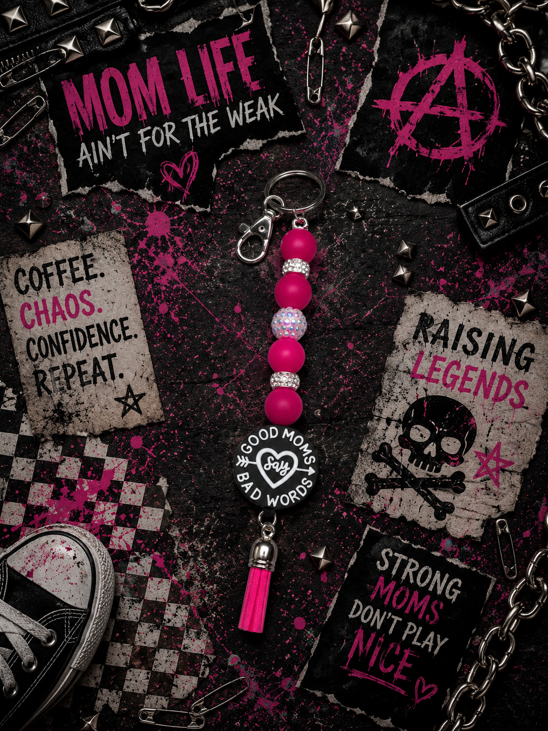 Sassy Beaded Mom Keychain | Funny Mom Gift | Handmade Mom Accessory | Mother's Day Gift | Purse Charm