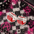 Red & White Acrylic Dangle Earrings: Baddie Sass Charms