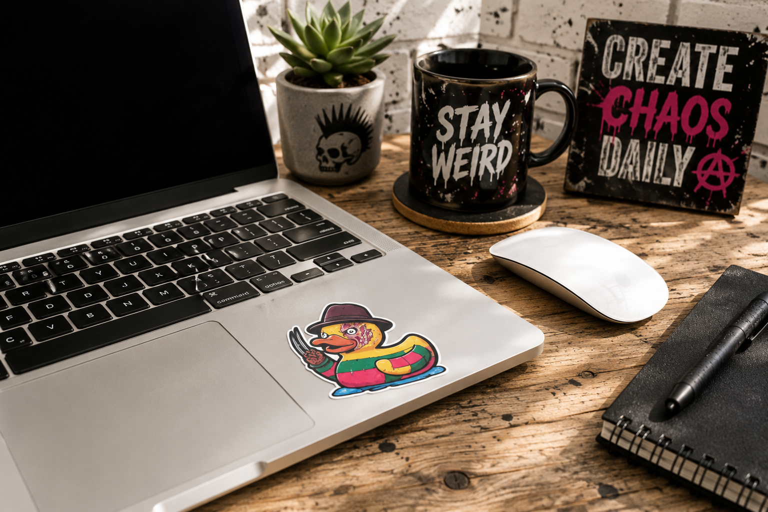 Horror Rubber Ducky Vinyl Sticker | Waterproof Creepy Cute Halloween Decal
