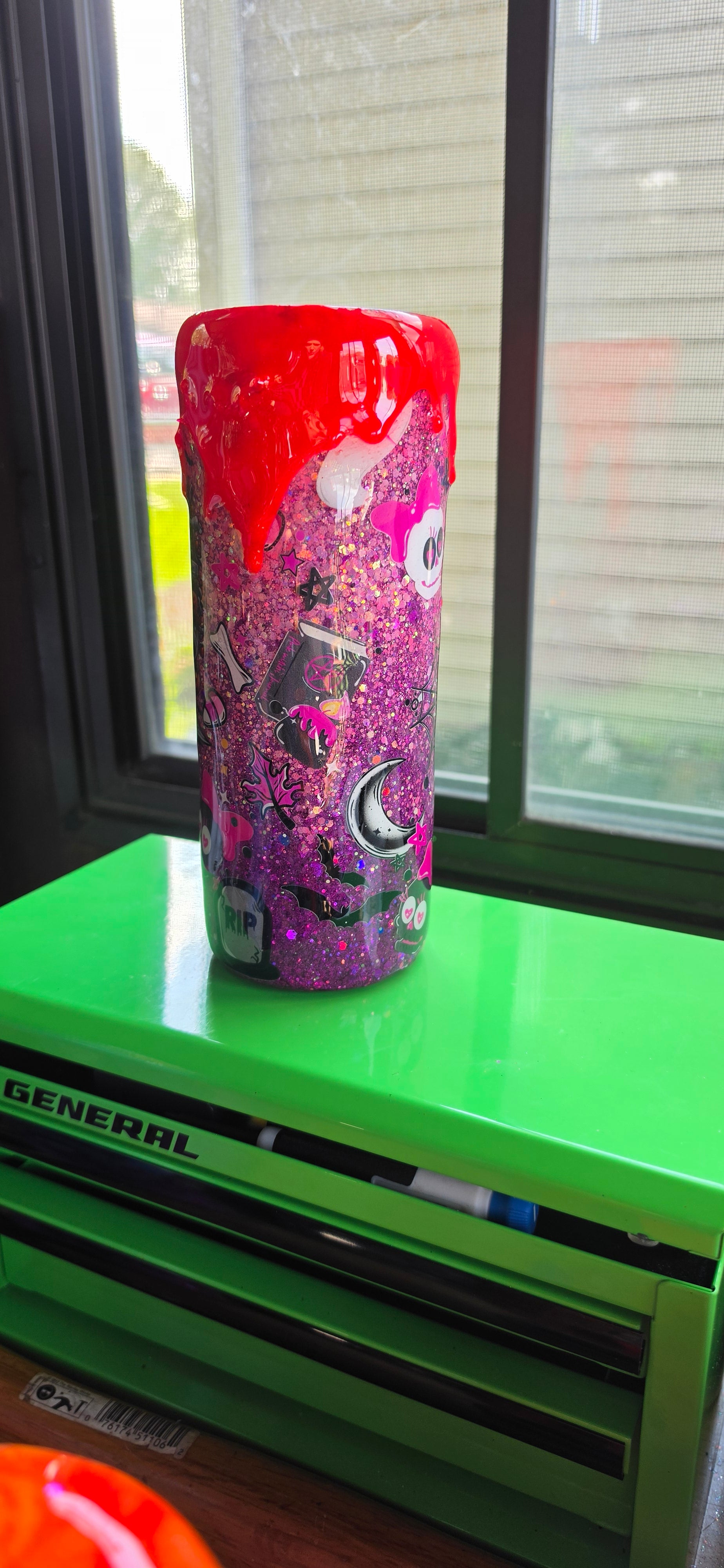 Pink Bow Spooky Tumbler 20oz – Cute Ghost Epoxy Cup, Kawaii Halloween Drinkware, Glitter Stainless Steel Coffee Cup