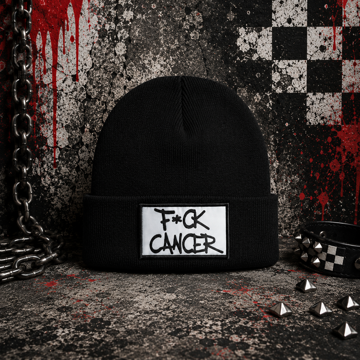 F*ck Cancer Knit Beanie, Cancer Awareness Survivor Support Hat