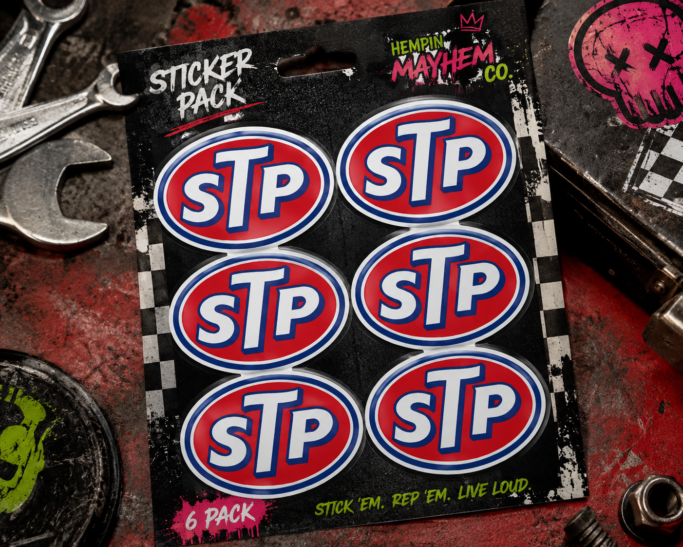 STP Logo Vinyl Sticker – Retro Racing & Garage Decal **2 Pack**