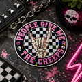 People Give Me the Creeps Vinyl Sticker | Funny Goth Waterproof Skeleton Hand Decal